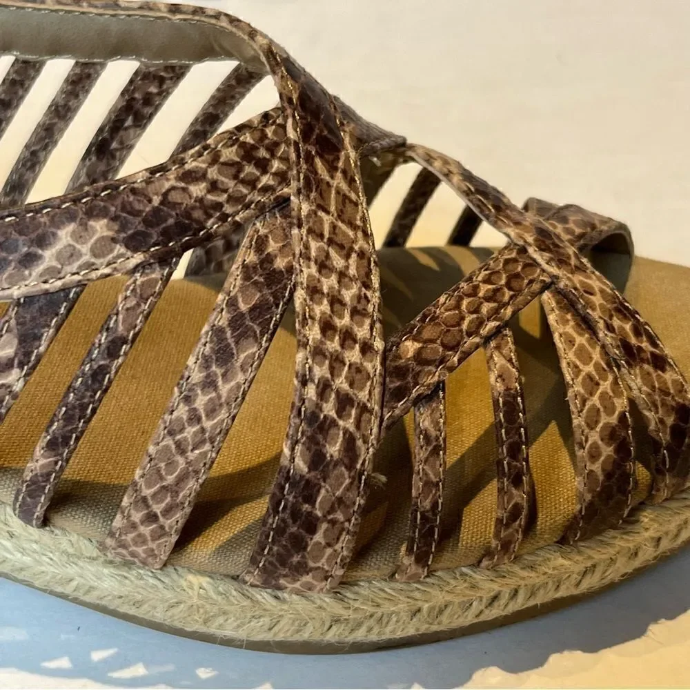 Women's Naturalizer Espadrille Tan Snake Print Size 10M Wedge